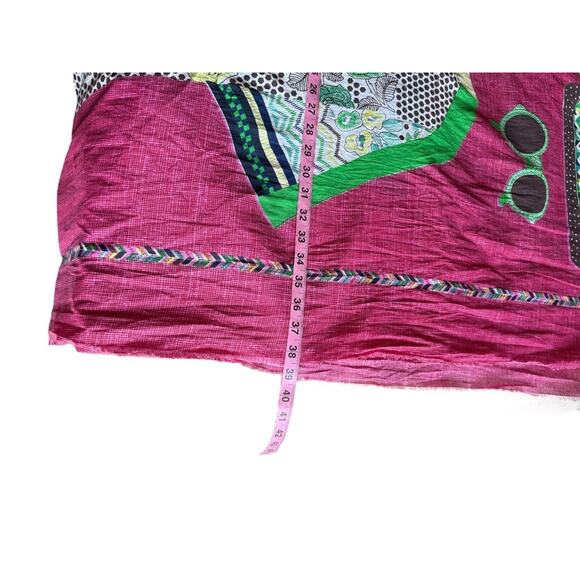 Inoui Tooch Scarf Sarong Beach Wrap Dress Shoes Bag Pink Green - Picture 6 of 7